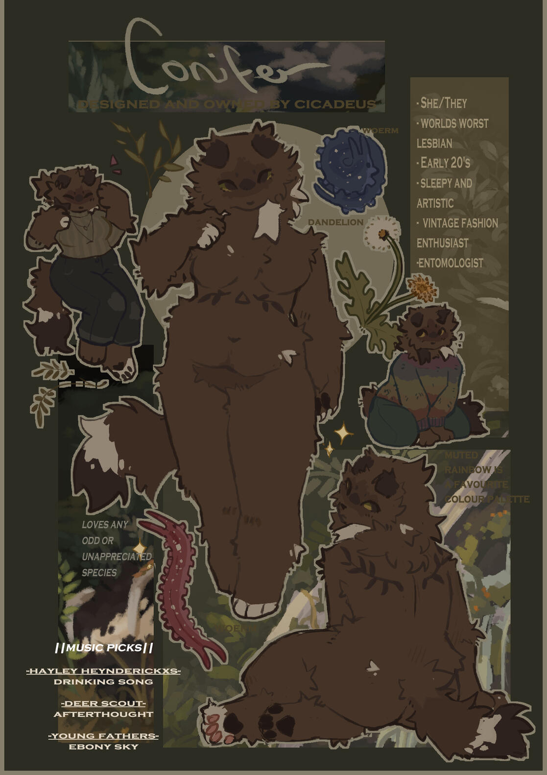 My main oc since 2021, conifer!